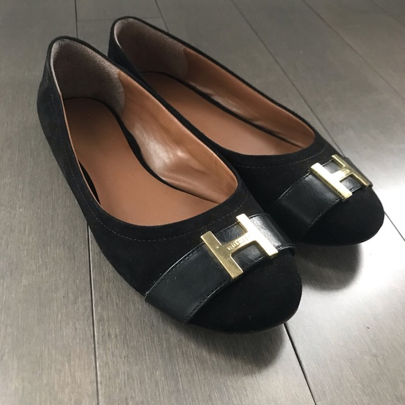 Tommy Hilfiger Shoes - Black golden suede flats in very good condition!